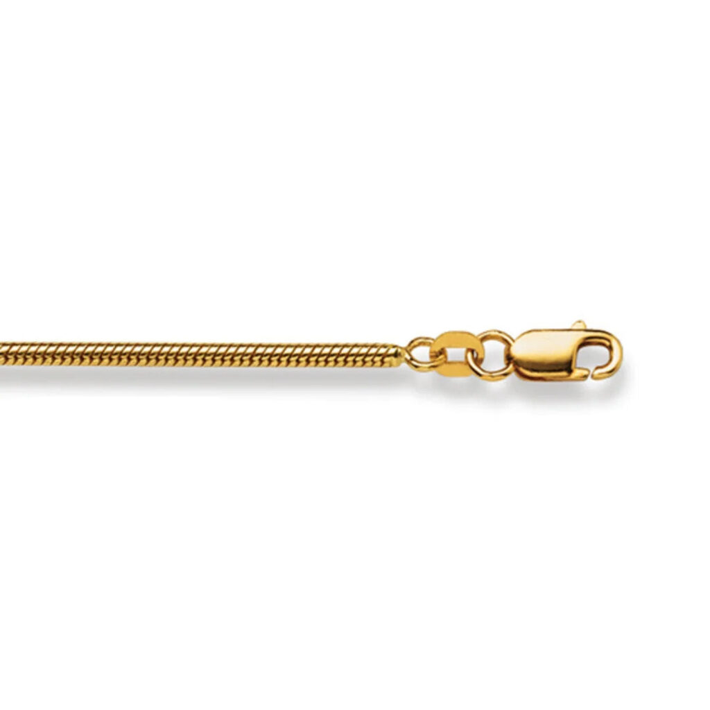 Schlangenhalskette 18 Karat Gold - 750 in Gelbgold 40 cm - 55 cm x 2 mm