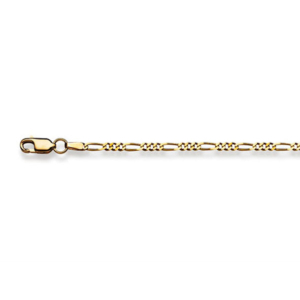 Figarohalskette 18 Karat Gold -750 in Gelbgold 40 cm - 55 cm x 2.3 mm