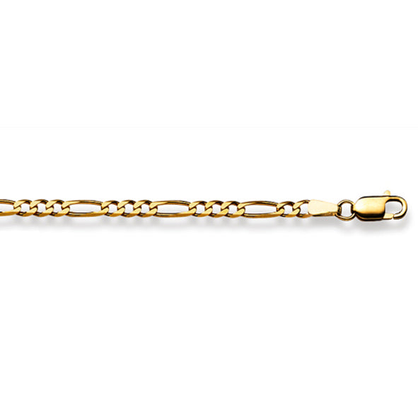 Figarohalskette 18 Karat Gold  -750 in Gelbgold 40 cm - 55 cm x 2.9 mm