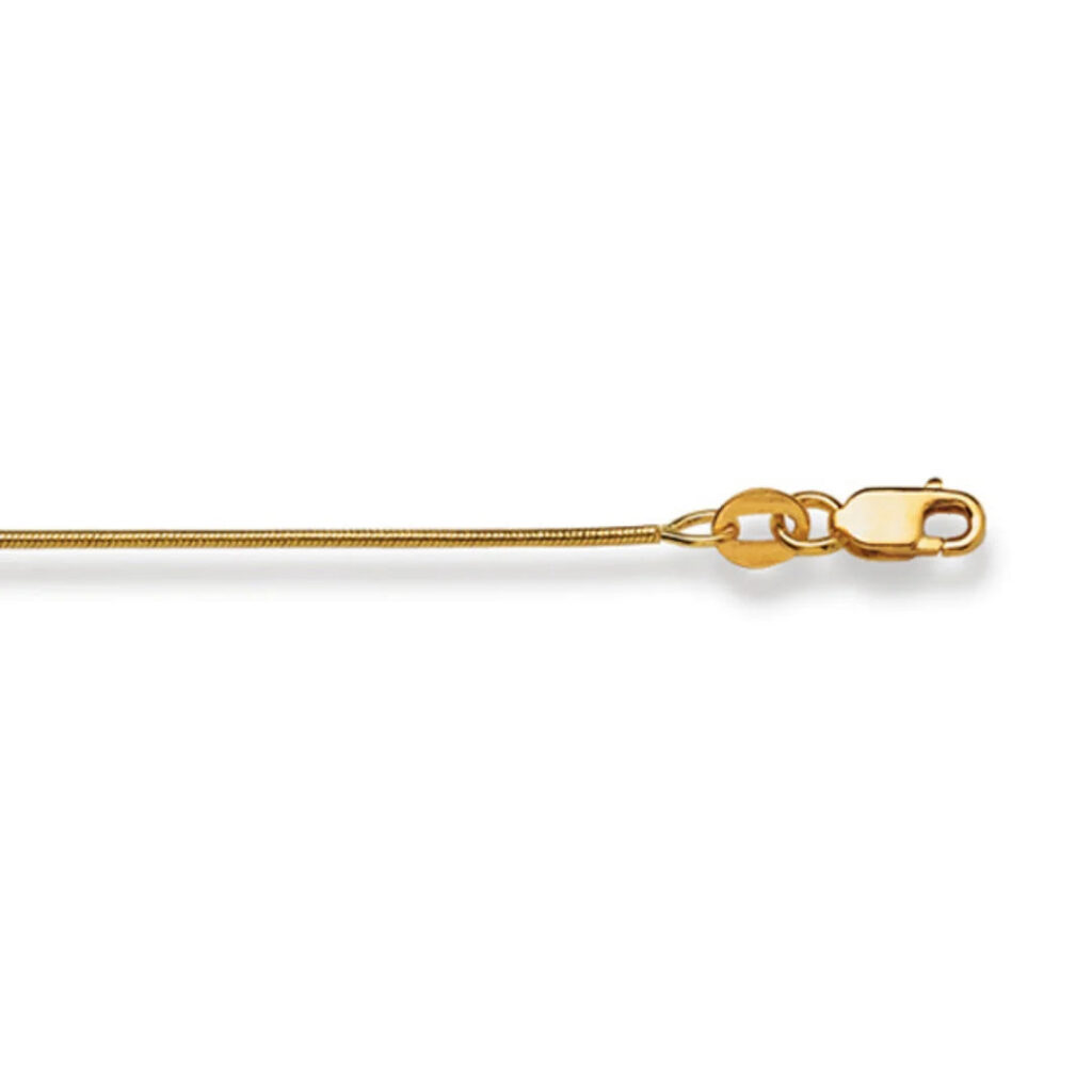 Schlangenhalskette 18 Karat Gold - 750 in Gelbgold 40 cm - 50 cm x 0.9 mm