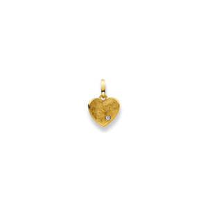 Herzanhänger 18 Karat Gelbgold 750 mit Brillant - 10x10 mm