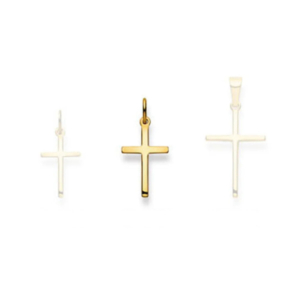 Kreuz Gelbgold Anhänger 18 Karat Gold-750, 17 x 10 x 1.5 mm