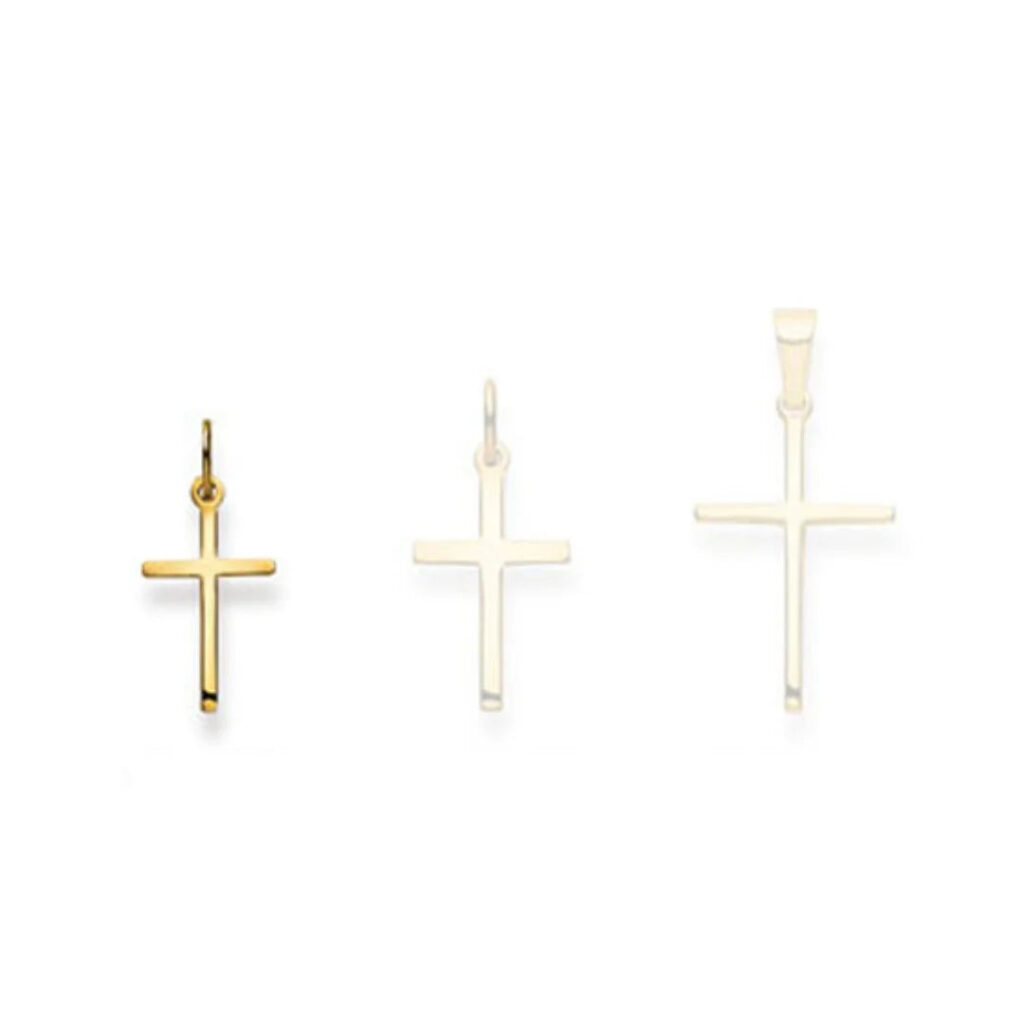 Kreuz Gelbgold Anhänger 18 Karat Gold-750, 15 x 8.5 x 1 mm