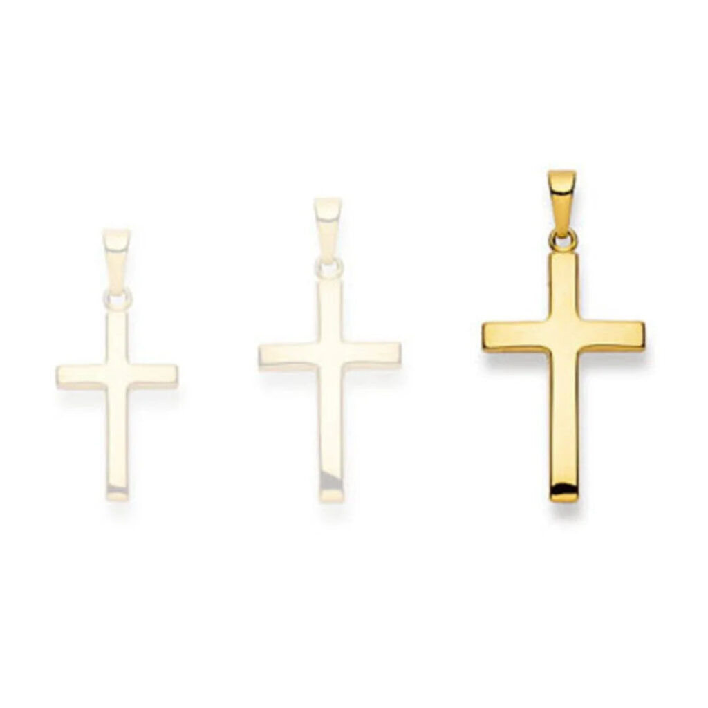 Kreuz Gelbgold Anhänger 18 Karat Gold-750, 24 x 16 x 3 mm