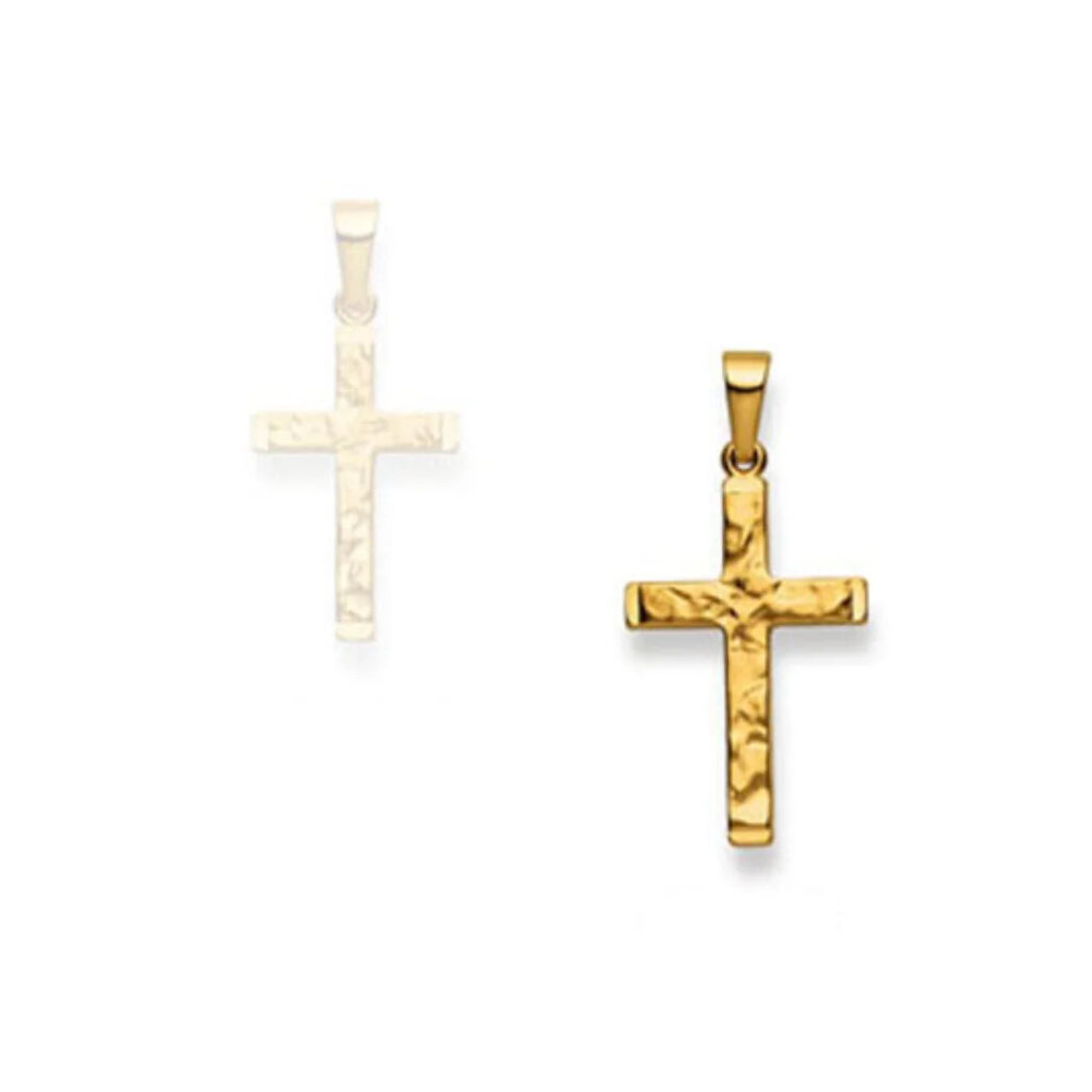 Kreuz Gelbgold Anhänger 18 Karat Gold-750, 21 x 14 x 3 mm