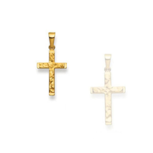 Kreuz Gelbgold Anhänger 18 Karat Gold-750, 18 x 12 x 2 mm