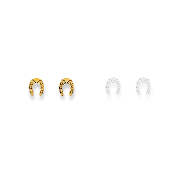 Hufeisen Ohrstecker in 750/18 Karat Gelbgold für Damen