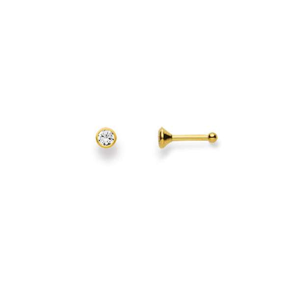 Nasenstecker Piercing 750/18 Karat in Gelbgold 3 mm - Poliert