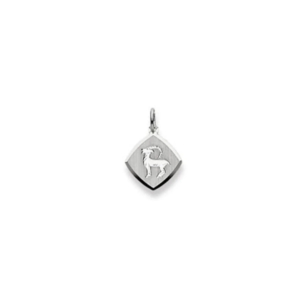 Steinbock Sternzeichen Anhänger 18 Karat Weissgold 750, 13x 13mm