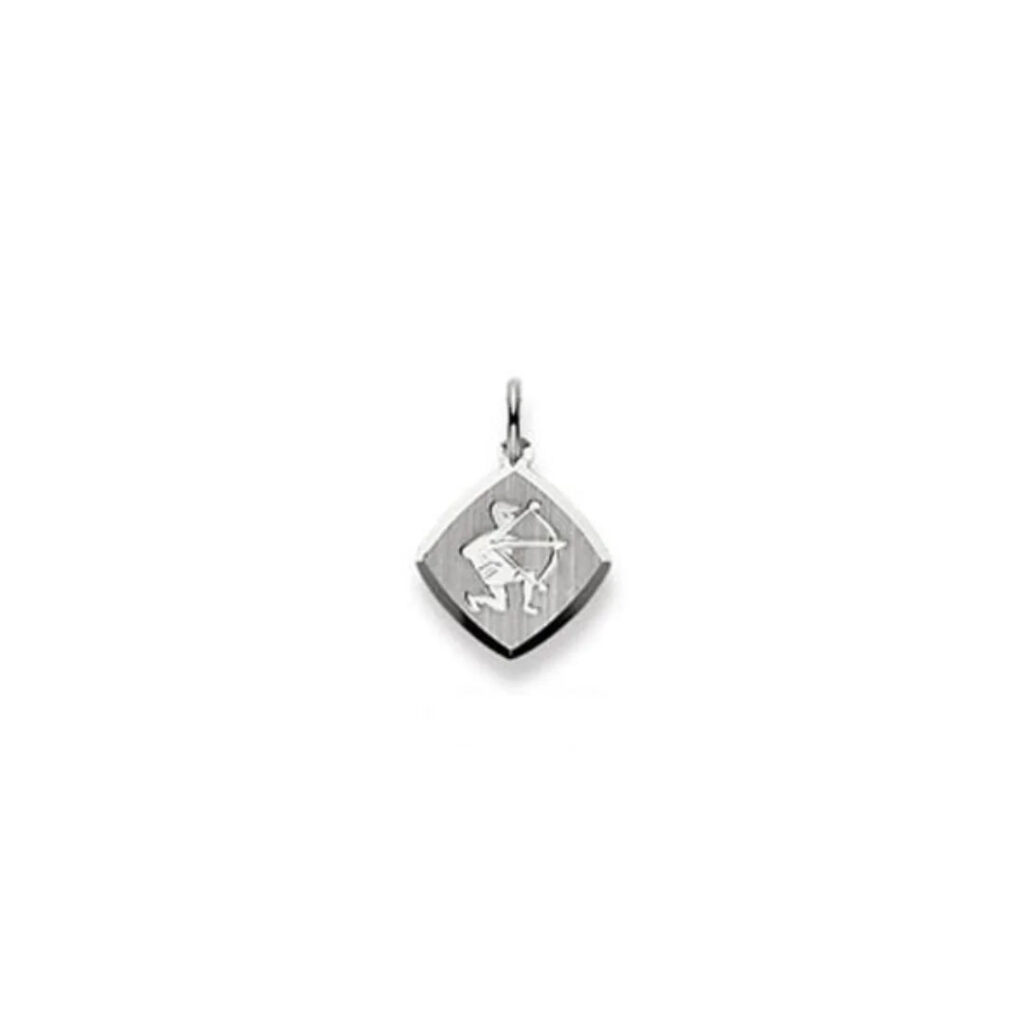 Schütze Sternzeichen Anhänger 18 Karat Weissgold 750, 13x 13mm