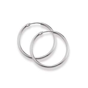 Creolen Weissgold 18 Karat 750 - 24 x 1.6 mm