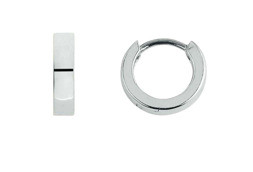 Creolen Weissgold 18 Karat 750 - 10 x 2.5 mm