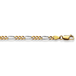 Figarohalskette 18 Karat Gold -750 in Bicolor 45 cm - 55 cm x 3.6 mm