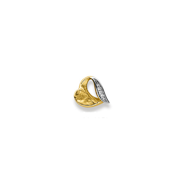 Herzanhänger 18 Karat Bicolor 750 mit Brillanten - 14x12mm