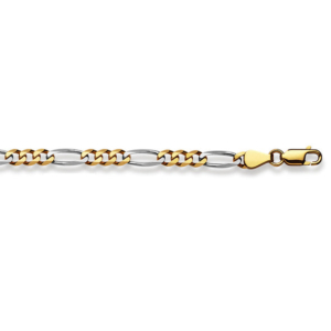 Figaroarmband 18 Karat Gold -750 in Bicolor 19cm- 21 cm x 4.5 mm - 1571.10197/2101