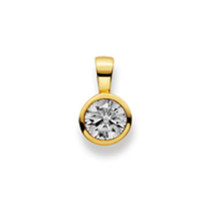 Solitär Anhänger 750/18 K Gelbgold mit Zirkonia