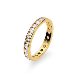 Damenring in 750/18 Karat Gelbgold, Memoire Ringe, Classic
