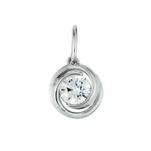 Damen Anhänger 750/18 K Weissgold mit Zirkonia, Poliert