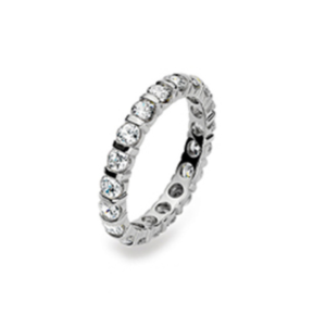 Damenring in 750/18 Karat Weissgold, Memoire, Classic