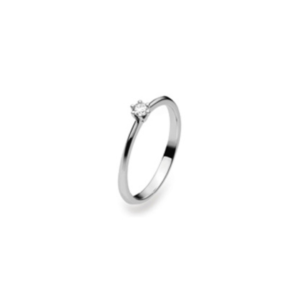 Solitär Damenringe mit Diamant in 750/18 Karat Weissgold