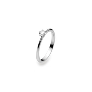 Solitär Damenringe mit Diamant 0.20 ct. in 750/18 Karat Weissgold