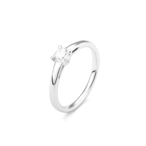 Facet Eye Clean 10 Working Days 18 Karat Weissgold Solitaerring