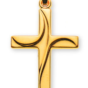 Kreuz Gelbgold 750 H: 21 mm B: 14 mm poliert/gesandelt