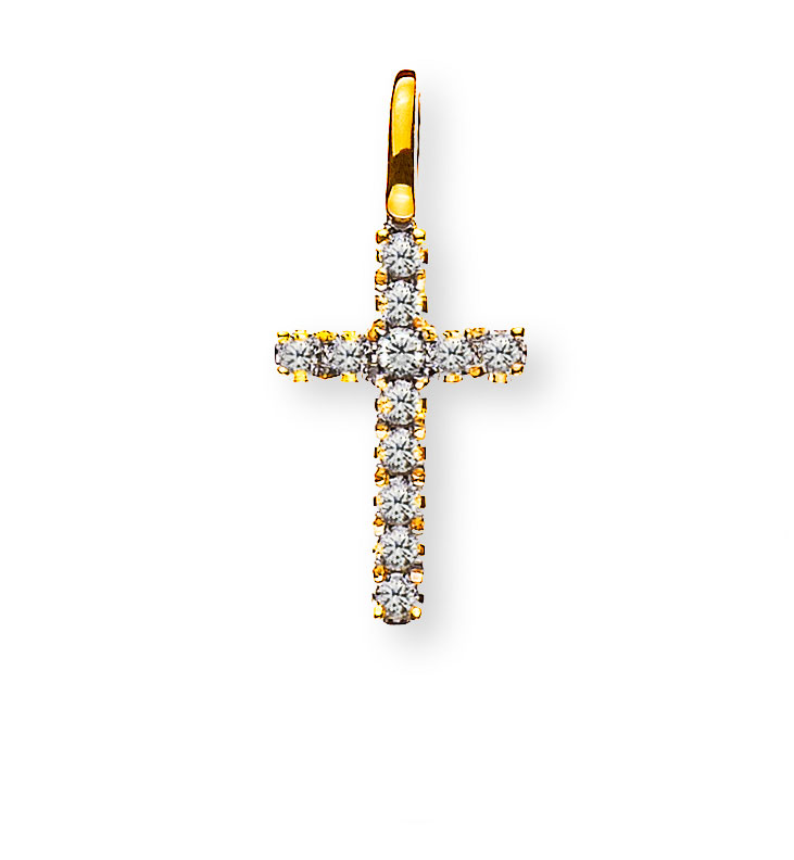 Kreuz Gelbgold 750  H: 10mm B: 6mm