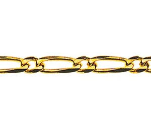 Figaro 1+1 Diamantiert Gelbgold 750, ca. 2.3mm x 19cm