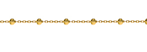 Armband Anker geschliffen Gelbgold 750 mit 12 geschliffenen Kugeln 2.5mm, 19cm