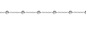 Armband Anker geschliffen Weissgold 750 mit 12 geschliffenen Kugeln 2.5mm, 19cm