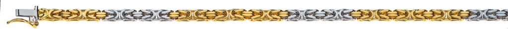 Collier Königskette klassisch Bicolor (Gelb-/Weissgold) 750 ca. 3.5mm x 55 cm