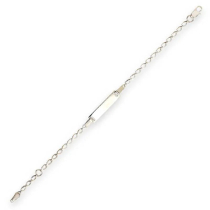 Baby Kinder Weissgold Bracelet 9 Karat mit Gratis Gravur - WB-647