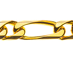 Figaro Collier 8-fach diamantiert Gelbgold 750 ca. 6.0 mm x 50 cm