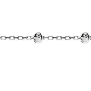 Collier Anker geschliffen Weissgold 750 mit 23 geschliffenen Kugeln 2.5mm, 45cm