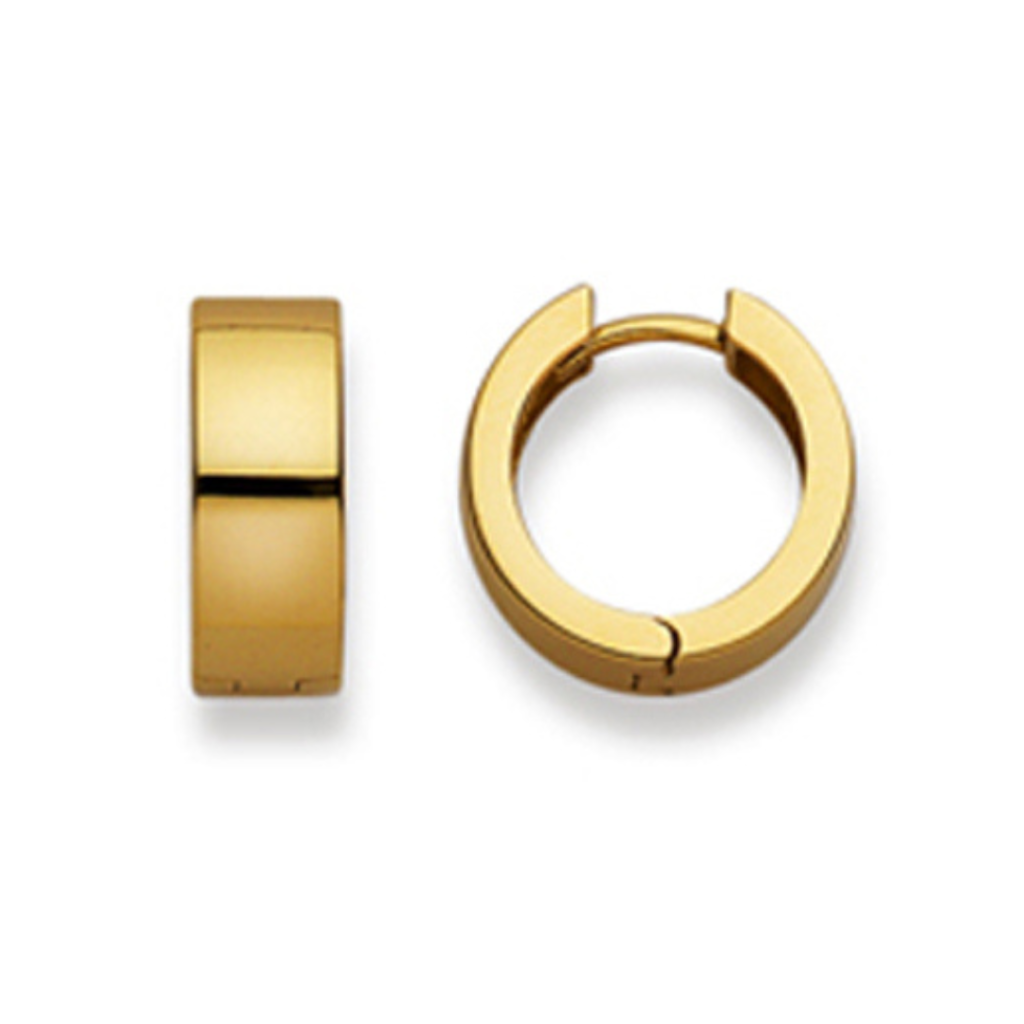 Scharnier-Creolen in 750/18 Karat Gelbgold - Poliert - 15 mm