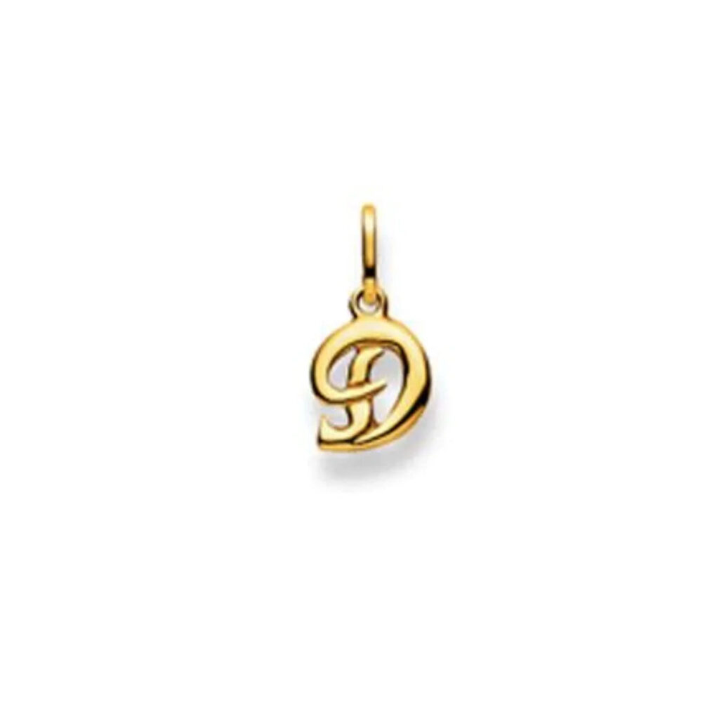 Gelbgold Buchstaben Anhänger - 18 Karat Gold - 750 - D