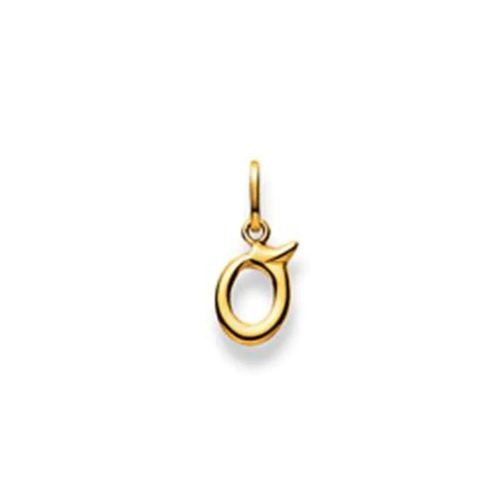 Gelbgold Buchstaben Anhänger - 18 Karat Gold - 750 - O