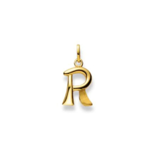 Buchstaben Anhänger Matt & Poliert in 18 Karat Gold - 750 - R