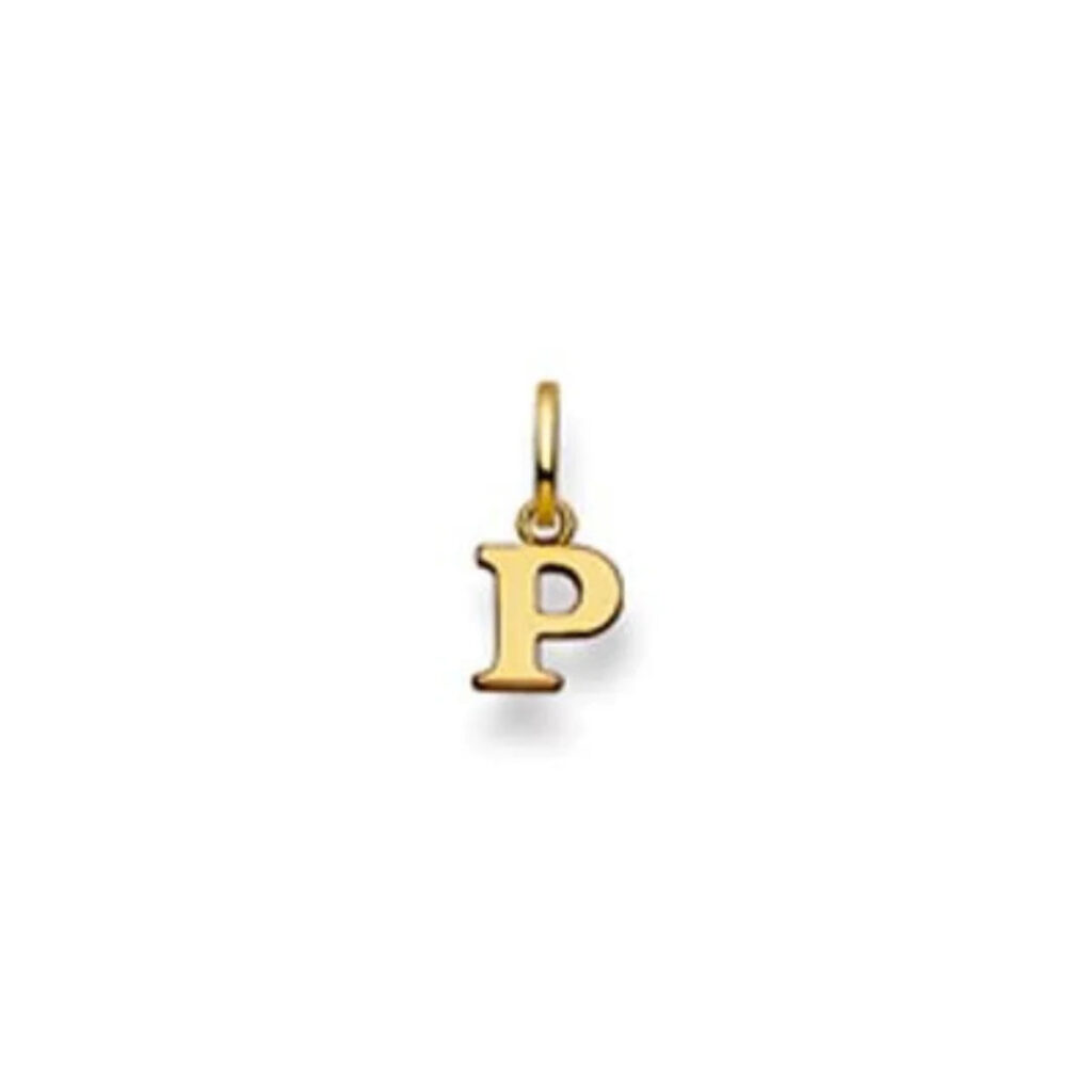 Buchstaben Anhänger in 18 Karat Gelbgold - 750 - P
