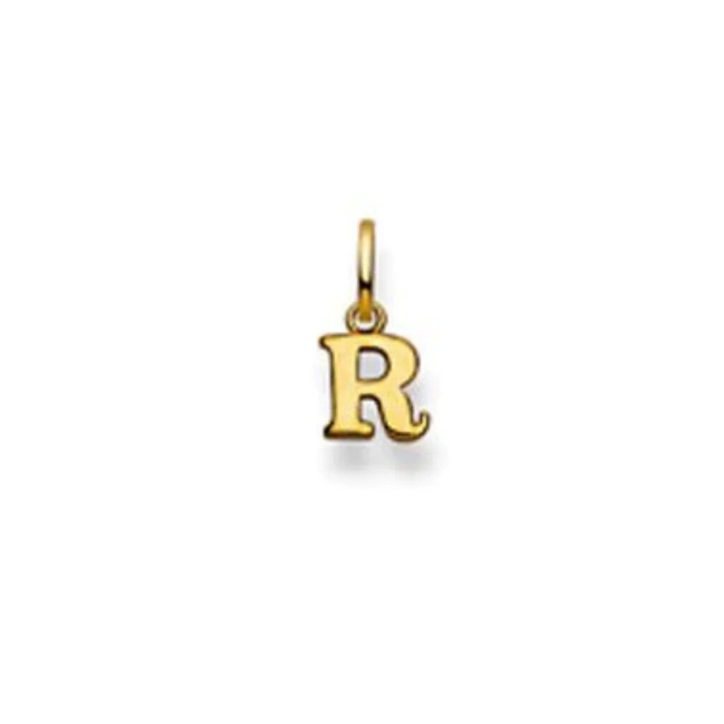 Buchstaben Anhänger in 18 Karat Gelbgold - 750 - R
