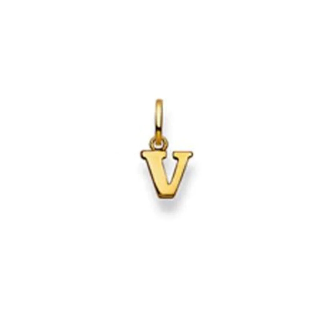 Buchstaben Anhänger in 18 Karat Gelbgold - 750 - V