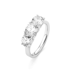 Facet Classic Solitär Ring mit 3 Brillanten in 750/18 Karat Weissgold