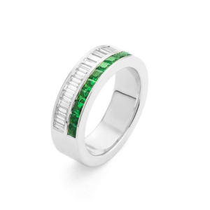 Facet Cnc Ring halbgefasster Memoirering in 750/18 K Weissgold