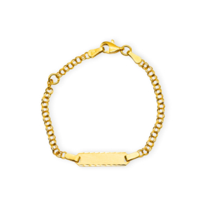 Baby Kinder 18K Gelbgold ID-Bracelet mit Gratis Gravur,   GB-498/18