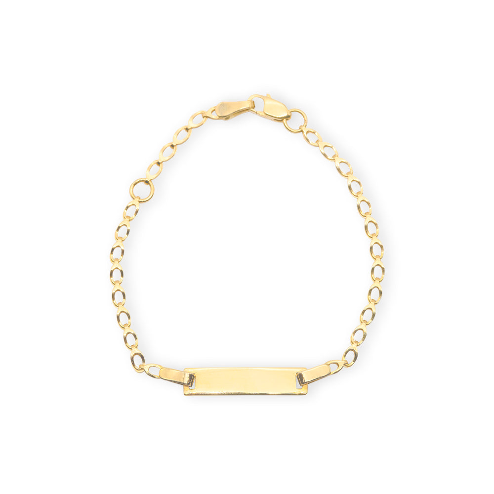 Baby Kinder Gelbgold Bracelet ID-Armband mit Gratis Gravur - GB-647/9