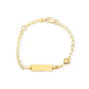 Baby Kinder Gelbgold Bracelet mit Herz & Gratis Gravur - GB-907/9