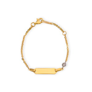 Baby Kinder Gelbgold ID-Armband mit Gratis Gravur - GB-949/18