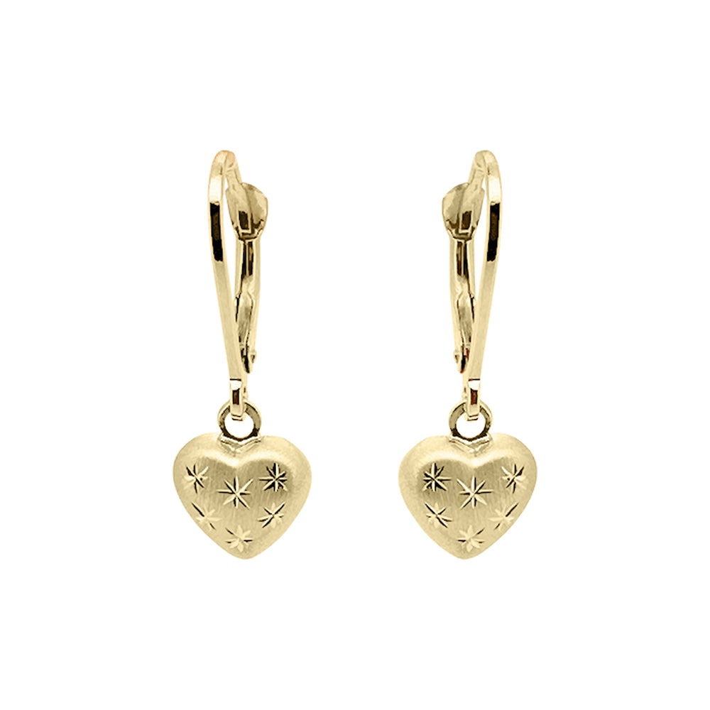 Baby Kinder Gelbgold Ohrring mit Herz, 9/375 Karat - GO-553