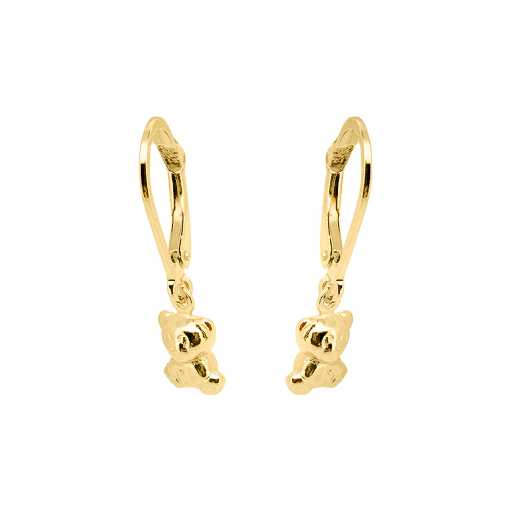 Baby Kinder Gelbgold Ohrring mit Teddybär, 18/750 Karat - GO-303/18
